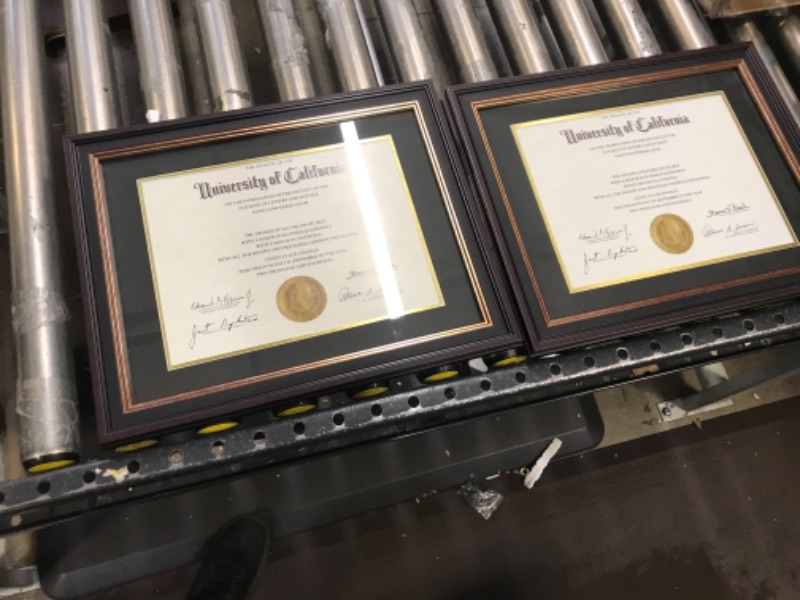 Photo 1 of ONURI - Luxurious Diploma Frames - Classic Design for College Graduation Diploma, Business Document, and Certificate Frames - 2 Packs (11x14, Black & Gold) 11x14 Black & Gold