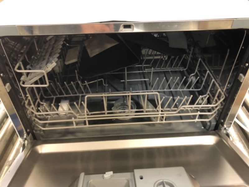Photo 1 of Farberware Professional FCD06ABBWHA Compact Portable Countertop Dishwasher with 6 Place Settings and Silverware Basket, LED Display, Energy Star, White

