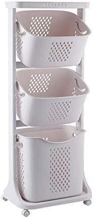 Photo 1 of Bretoes Laundry Basket Bathroom Multi-layer Clothes Storage Basket Household Bathroom Simple Storage Shelf Kitchen Shelf Fruit Stand--------Lightly Used---------missing some items and hardware/screws 
