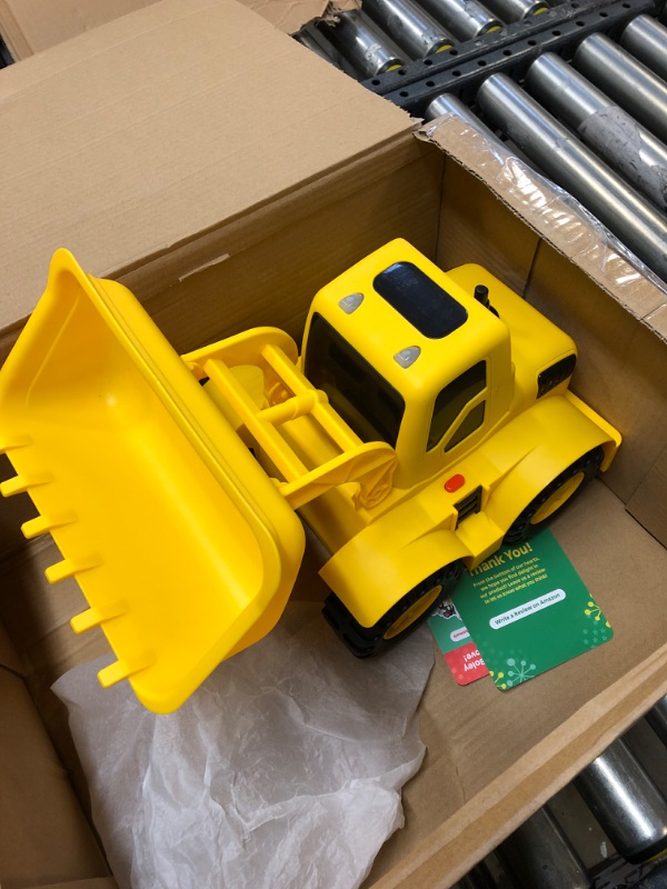 Photo 2 of Boley Builders Large Yellow Front Loader Truck with Lights and Sounds - Kids Construction Toys and Vehicles for Toddlers Boys and Girls----Like new 

