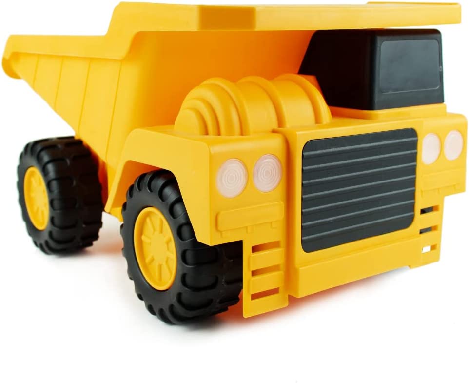 Photo 1 of Boley Large Jumbo Dump Truck Construction Vehicle - Button Activated Lights and Sounds Construction Toy with Moveable Load Container - Perfect Car Truck Toy for Kids, Children, Toddlers----------Like New 
