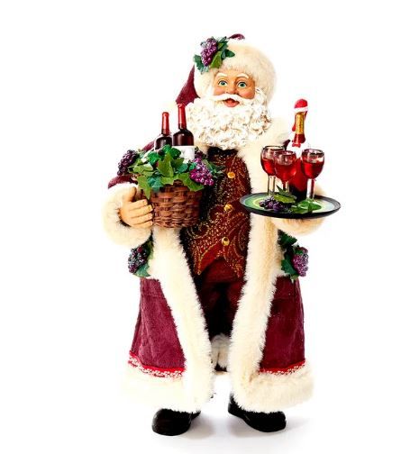 Photo 1 of 11.5" Fabriché™ Wine Holding Santa-------one of the wine glasses is falling off due to transit 
