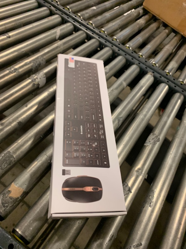 Photo 2 of CHERRY DW 9100 Slim Wireless Keyboard and Mouse Set Combo Rechargeable with SX Scissor Mechanism, Silent keystroke Quiet Typing with Thin Design for Work or Home Office. (Black & Bronze) --- Box Packaging Damaged, Item is New