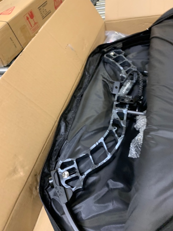 Photo 1 of Topoint Trigon Compound Bow Full Package,CNC Milling Riser,USA Gordon Composites Limb,BCY String,19"-30" Draw Length,19-70Lbs Draw Weight,IBO 320fps ghost --- Box Packaging Damaged, Item is New