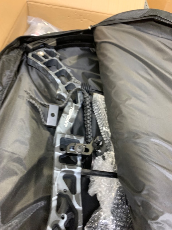 Photo 1 of Topoint Trigon Compound Bow Full Package,CNC Milling Riser,USA Gordon Composites Limb,BCY String,19"-30" Draw Length,19-70Lbs Draw Weight,IBO 320fps ghost --- Box Packaging Damaged, Item is New