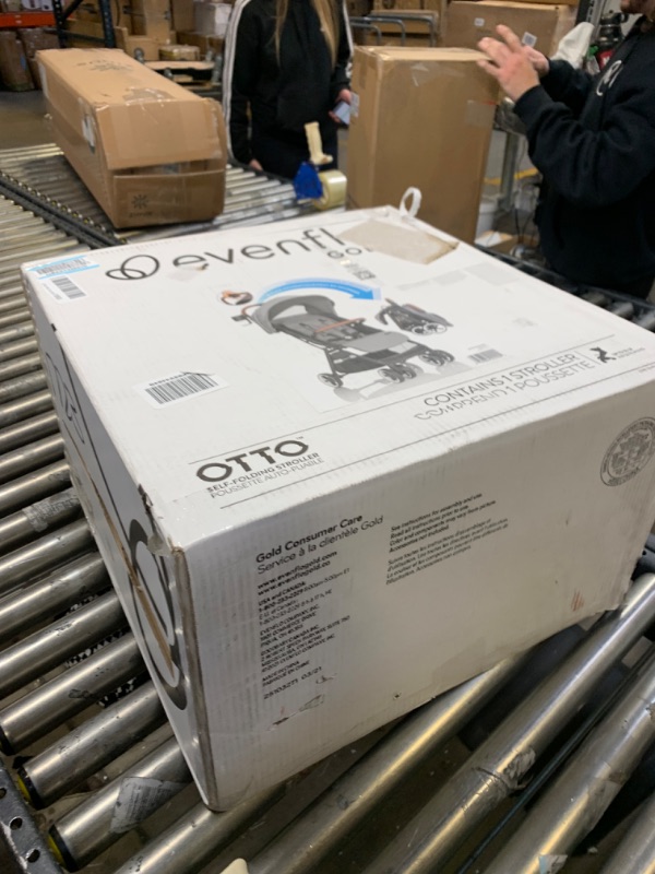 Photo 2 of Evenflo GOLD Otto Self-Folding Stroller, Baby Carriage, Lightweight Stroller, Compact, Gravity Fold, Automatic, Fits Infant Car Seat, Baby Carriages, Light Stroller, Lightweight Travel Strollers Moonstone --- Box Packaging Damaged, Item is New