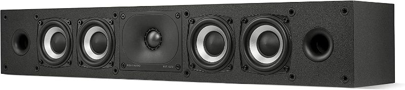 Photo 1 of Polk Monitor XT35 Slim Center Channel Speaker - Hi-Res Audio Certified, Dolby Atmos & DTS:X Compatible, 1" Terylene Tweeter & Four 3" Dynamically Balanced Woofer, Wall-Mountable, Midnight Black
