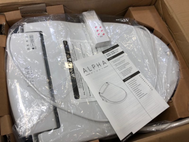 Photo 4 of ALPHA BIDET JX Elongated Bidet Toilet Seat, White, Endless Warm Water, Rear and Front Wash, LED Light, Quiet Operation, Wireless Remote, Low Profile Sittable Lid, 3 Year Warranty (Elongated) Elongated JX