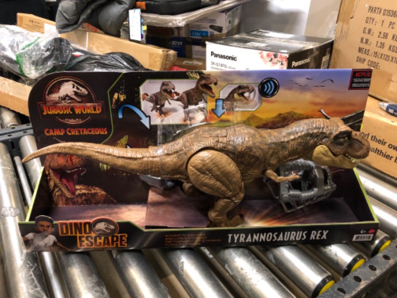 Photo 1 of Jurassic World Stomp ‘N Escape Tyrannosaurus Rex Figure Camp Cretaceous Dinosaur Escape Toy & Slash ‘N Battle Scorpios Rex Action & Sound Dinosaur Figure Camp Cretaceous, Gray Toy + Figure Camp