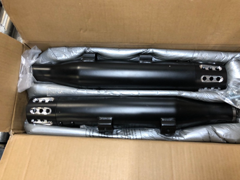 Photo 2 of 3.0'' Slip on Exhaust for Sportster 2014-2022 Models, Such as Sportster Iron 883, 1200, 48 Models-Black-02BB