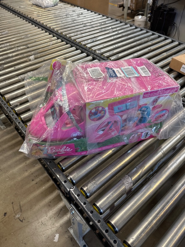 Photo 2 of Barbie Dreamplane Airplane Toys Playset with 15+ Accessories Including Puppy, Snack Cart, Reclining Seats and More Standard-----------box damaged------missing some accessories 