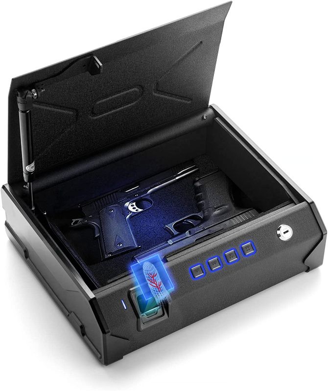 Photo 1 of 
MAXSafes Gun Safe with Super Biometric Finger Vein Recognition Lock, Quick-Access Fingerprint Pistol Safe Box for Multiple Handguns & Ammo, 