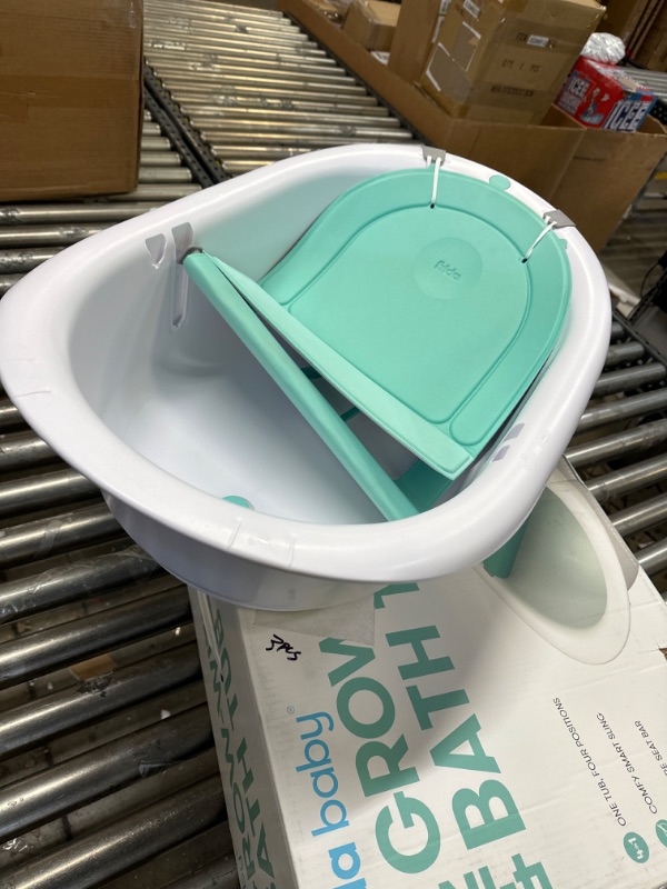 Photo 2 of 4-in-1 Grow-with-Me Bath Tub by Frida Baby Transforms Infant Bathtub to Toddler Bath Seat with Backrest for Assisted Sitting in Tub----------slightly used clean before using 