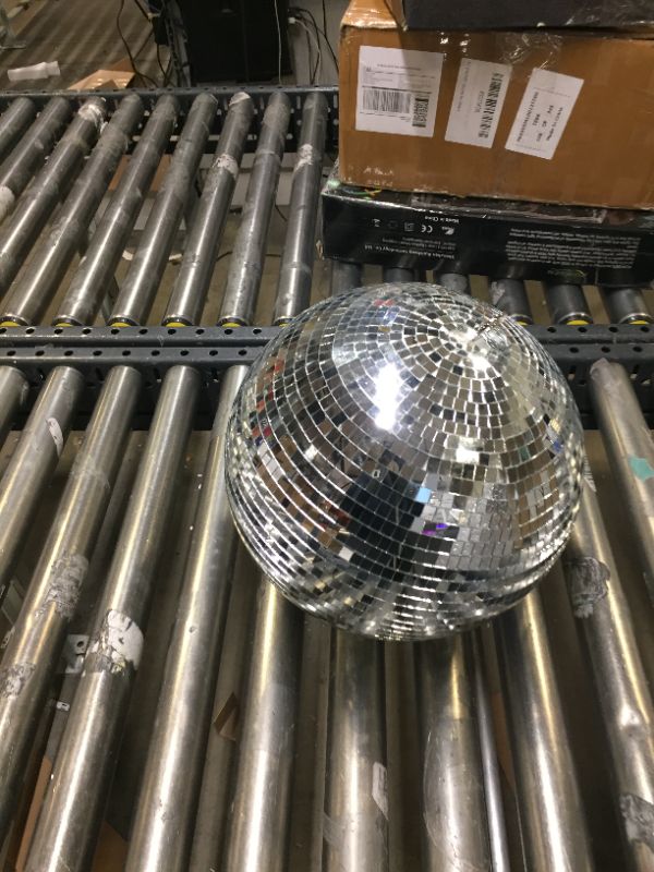 Photo 2 of 12" Disco Ball Mirror Ball Disco Party Decoration Stage Light Dj Light Effect Home Business Christmas Display Decoration Silver
