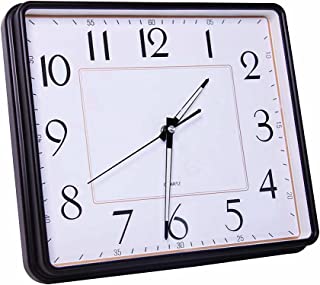 Photo 1 of 12-inch Square Wall Clock, Silent and no Ticking, Luminous Pointer?Easy to Read, Suitable for Bedroom and Living Room Decorative Clocks?Black?
