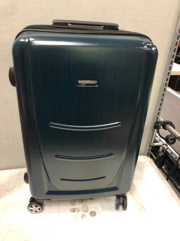 Photo 2 of AMAZONBASICS HARD SHELL CARRY ON SPINNER SUITCASE LUGGAGE - 24 INCH, NAVY BLUE
