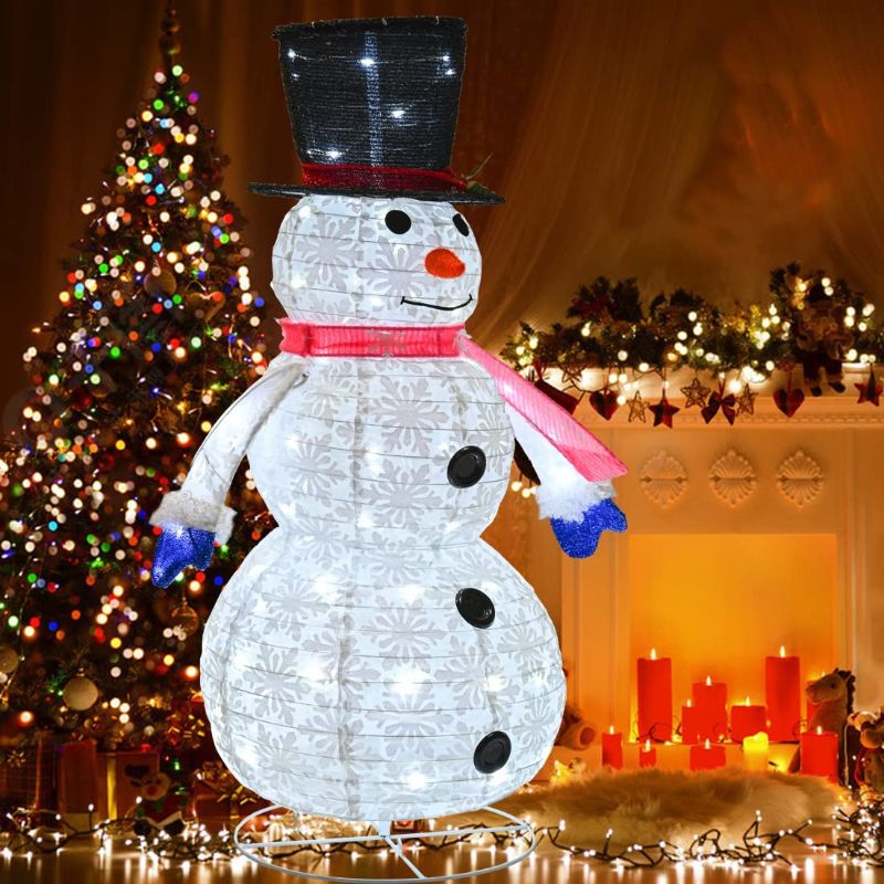 Photo 1 of 3FT Lighted Up Snowman Outdoor Christmas Decorations with 90 LEDs Light for Outdoor Indoor Xmas Home Office Company Party Wedding Garden Yard Decoration ( USED ITEM )
