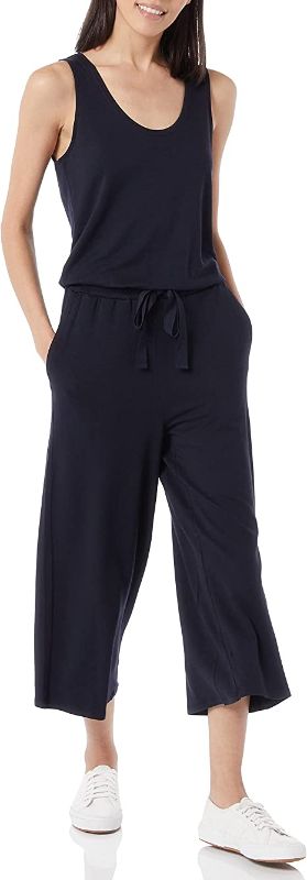 Photo 1 of Daily Ritual Women's Supersoft Terry Sleeveless Wide-Leg Jumpsuit SIZE S ( DARK BLUE 
