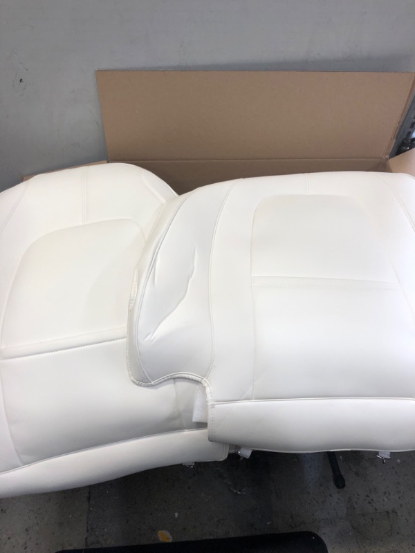 Photo 1 of 2PCS WHITE LEATHER SEAT COVERS 