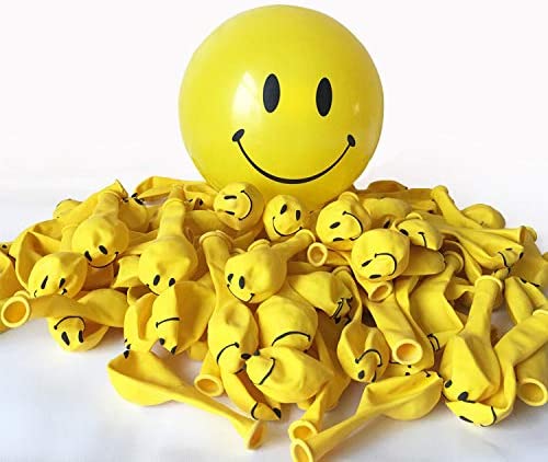 Photo 1 of 100pcs Smile Face Yellow Balloons 2PACK 