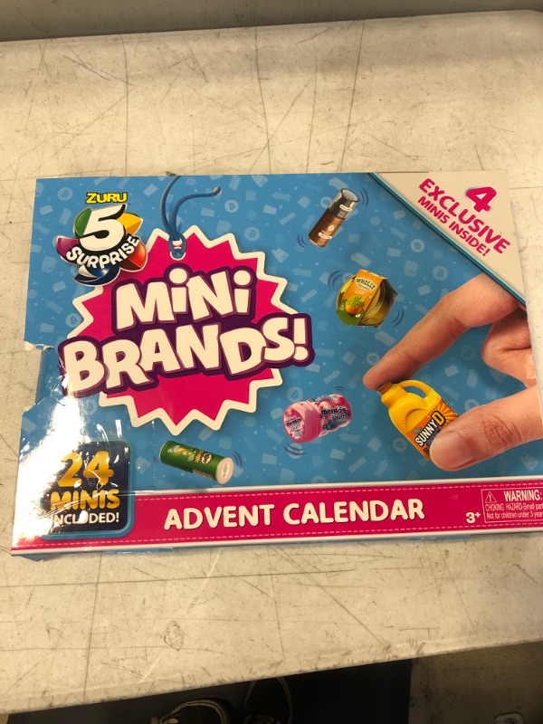 Photo 1 of 5 Surprise Mini Brands Advent Calendar by ZURU - 24 Day Advent Calendar 2022, Includes 4 Exclusive Minis, Real Miniature Brands Collectibles
