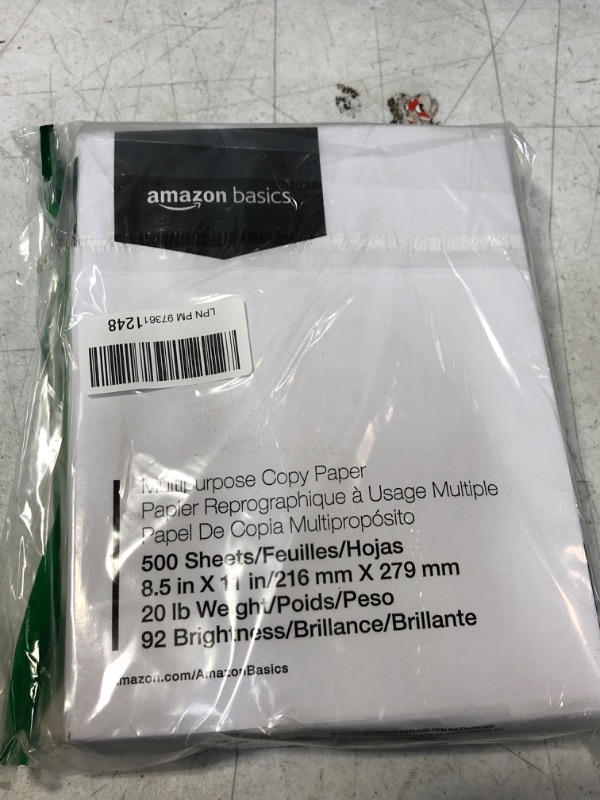 Photo 2 of Amazon Basics Multipurpose Copy Printer Paper, 8.5 x 11 Inch 20Lb Paper - 1 Ream (500 Sheets), 92 GE Bright White 1 Ream | 500 Sheets Multipurpose (8.5x11) Paper