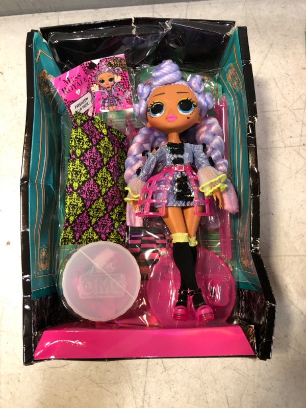 Photo 2 of LOL Surprise OMG Dance Dance Dance Miss Royale Fashion Doll with 15 Surprises Including Magic Black Light, Shoes, Hair Brush, Doll Stand and TV Package - Great Gift for Girls Ages 4+
BOX IS DAMAGED