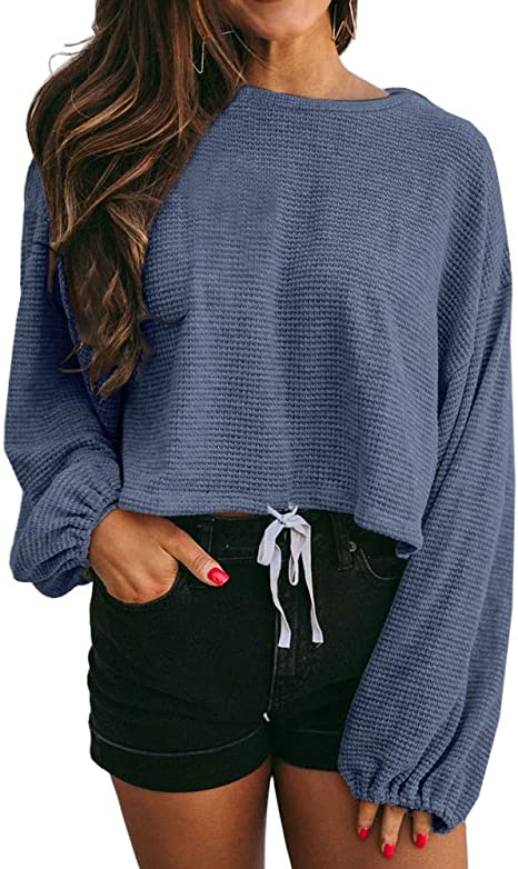 Photo 1 of GAMISOTE Women's Waffle Knit Long Sleeve Tops Oversized Plain Crop Pullover Sweaters
SIZE XXL 