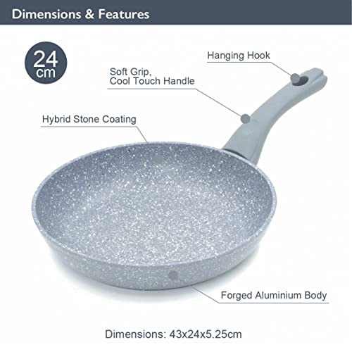 Photo 1 of Blackmoor Frying Pans / 8", 9.5", 11" Sizes/Stylish Black or Gray Marble Finish/Non-Stick & Anti-Scratch/Cool Touch Handle/Suitable for Induction, Ele
