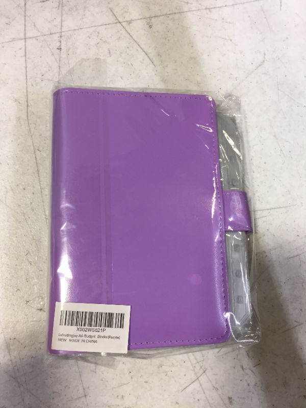 Photo 2 of A6 PU Leather Budget Binder System with Cash Envelopes for Budgeting, Money Saving Binder Organizer for Cash with Zipper Pockets and Budget Sheets (Purple)
