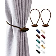 Photo 1 of ALEXICS Magnetic Curtain Tiebacks, 2 Pcs 16” Window Treatment Holdbacks for Blackout /Sheer, Upgraded Twisted Rope Ties Suit for Indoor/Outdoor Drapery - Coffee
