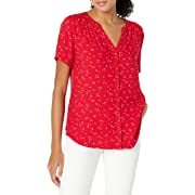 Photo 1 of Amazon Essentials Women's Short-Sleeve Woven Blouse XL
