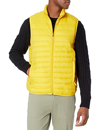 Photo 1 of Amazon Essentials Men's Lightweight Water-Resistant Packable Puffer Vest, Yellow, XLarge
