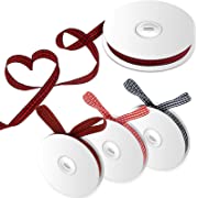 Photo 1 of 4 Rolls Christmas Wrapping Ribbon 25 Yards 2/5 Inch Holiday Ribbon for Gift Wrapping Cake Christmas DIY Crafts Decoration Favors (Black and Red, Red and White, White and Black)
