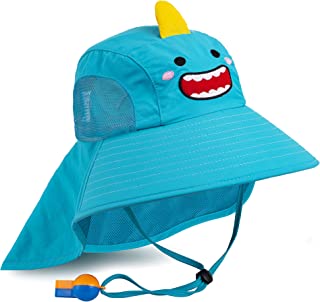 Photo 1 of Kids Sun Hat UPF 50+ Boy Girl Protection Hat Wide Brim Beach Hats with Mesh and Adjustable Chin Strap
