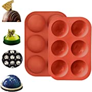 Photo 1 of 2 Pack 6 Holes Silicone Mold For Chocolate, Cake, Jelly, Pudding, Handmade Soap, Round Shape Semi Sphere Mold 2PCS
