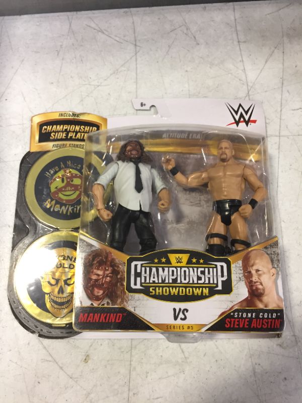 Photo 2 of ?WWE Stone Cold Steve Austin vs Mankind Championship Showdown 2 Pack 6 in Action Figures High Flyers Battle Pack for Ages 6 Years Old and Up?
