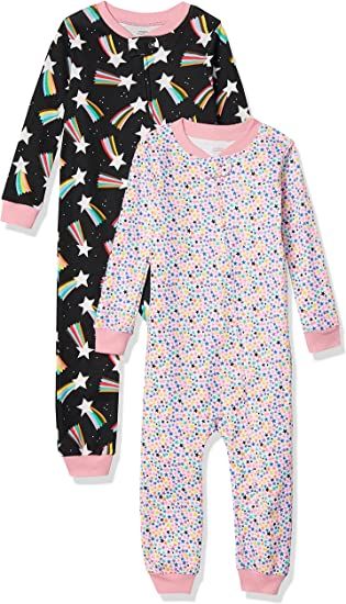 Photo 1 of Amazon Essentials Toddlers and Baby Girls' Snug-Fit Cotton Footless Sleeper Pajamas, Multipacks - SIZE 12M -