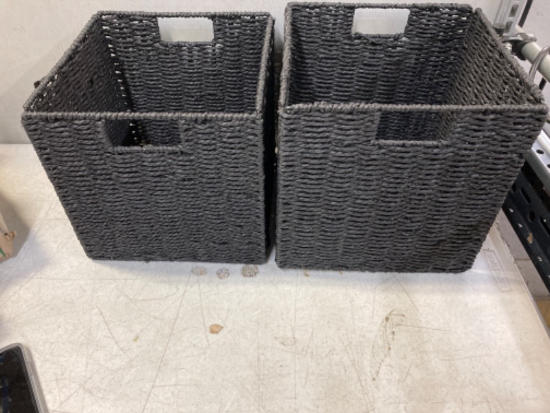 Photo 1 of 2 PACK BLACK WOVEN COLLAPSABLE STORAGE CONTAINERS