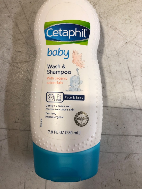 Photo 2 of Cetaphil Baby Shampoo and Body Wash with Organic Calendula, Tear Free, Made with Organic Calendula, Hypoallergenic, Ideal for Everyday Use, Soap Free, 7.8 Ounce, Wash & Shampoo 7.8oz, Wash & Shampoo