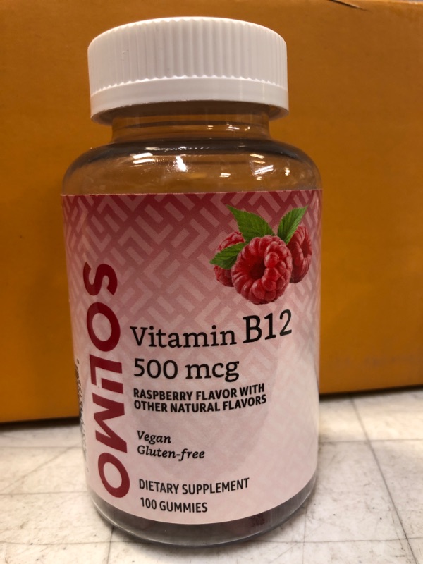 Photo 2 of Amazon Brand - Solimo Vitamin B12 500 mcg - Normal Energy Production and Metabolism, Immune System Support - 100 Gummies (2 Gummies per servings) *01/2024