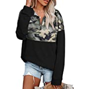 Photo 1 of AlvaQ Women Sweatshirt Casual Long Sleeve Quarter Zip Color Block Pullover Tunic Tops With Pockets SIZE SMALL