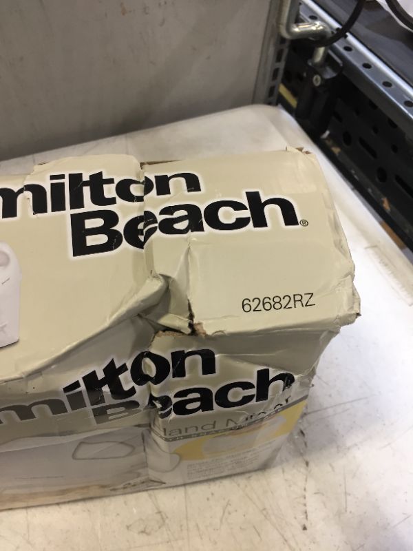 Photo 3 of Hamilton Beach 6-Speed Electric Hand Mixer with Whisk, Traditional Beaters, Snap-On Storage Case, White (DAMAGED BOX BUT ITEM IS STILL NEW)