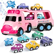 Photo 1 of AceGIFT Toys for 1 2 3 Year Old Girls,15-in-1 Carrier Truck,Toddler Girl Toys,Cartoon Toys Car with Light & Sound,Friction Power Toys Gifts for 1 2 3 Year Old Girls Kid Toys for Baby Birthday Girls
