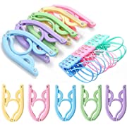 Photo 1 of 20 Pcs Travel Hangers with Clips- Portable Folding Clothes Hangers Travel Accessories Foldable Clothes Drying Rack for Travel
