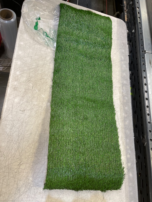 Photo 2 of XLX TURF Grass Table Runner 12 x 36 Inch, Green Artificial Tabletop Decor for Wedding, Birthday Party, Banquet, Baby Shower 12 x 36 Inches