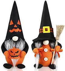 Photo 1 of 2Pcs Halloween Gnomes Plush Decorations,Mr & Mrs Handmade Halloween Gnome Gifts Halloween Gnomes Plush, Halloween Party Home Mantle Fireplace Decor
