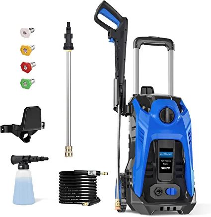 Photo 1 of ELECTRONIC HIGH PRESSURE WASHER Powered Washers with Adjustable Spray Nozzle Foam Cannon and Hose Reel, IPX5 Car Water Power Washer for Home/Driveway/Patio - 1800 W