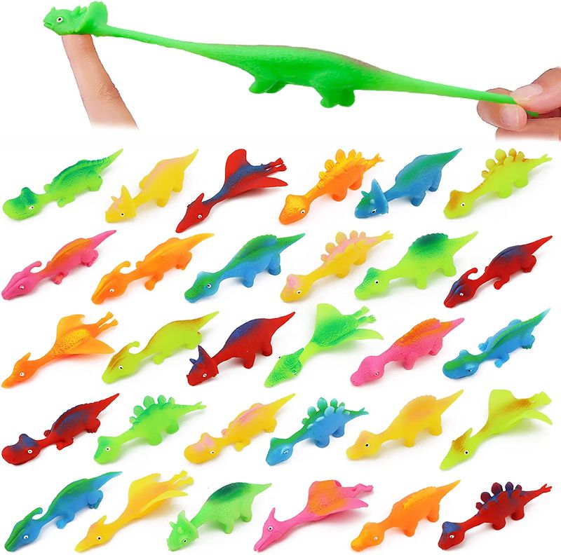 Photo 1 of 30PCS SPRINGY DINOSAUR TOY SLINGSHOT  DINOSAUR TOY SPARKY COLOR