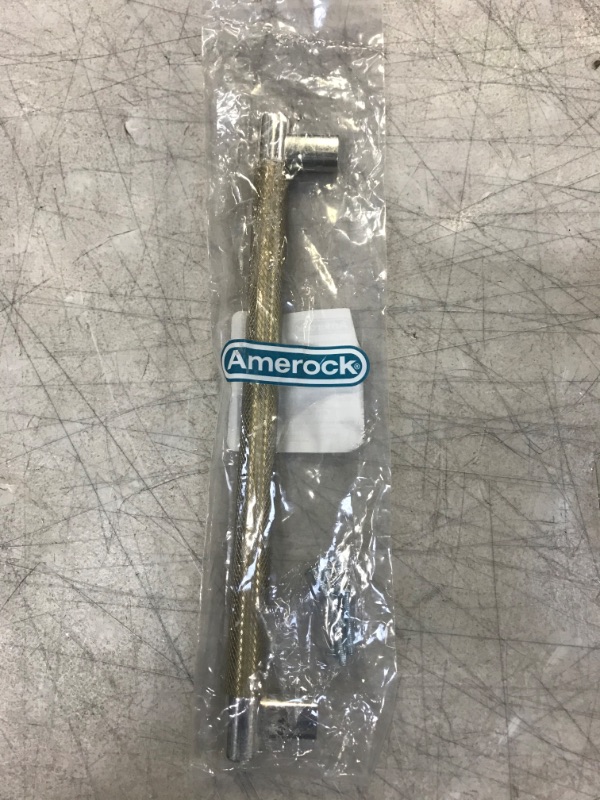 Photo 1 of Amerock | Cabinet Pull | Polished Nickel/Golden Champagne | 10-1/16 inch (256 mm) Center-to-Center | Esquire | 1 Pack | Drawer Pull | Drawer Handle | Cabinet Hardware Polished Nickel/Golden Champagne 10-1/16 in (256 mm) Center-to-Center